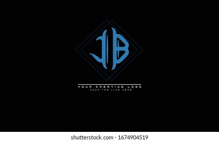 JB BJ abstract vector logo monogram template