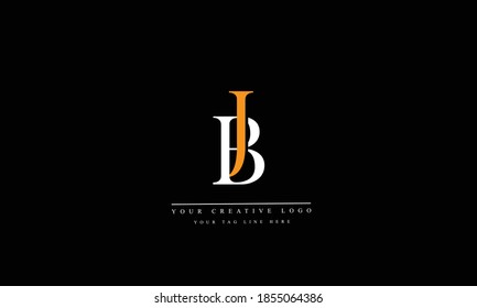 plantilla de monograma del logotipo del vector abstracto de JB BJ