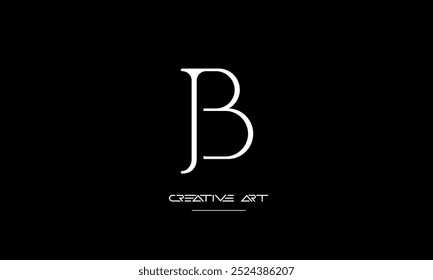 Monograma del logotipo de las letras abstractas de JB, de BJ, de J, de B