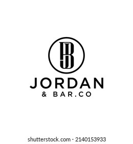 Vector de plantilla de diseño de logotipo de letras de BJ