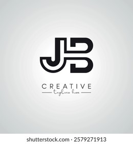 JB BJ Letter Modern Alphabet Logo Design. Initial Based Vector Template.