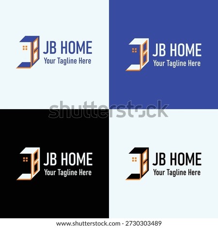 JB builders company logo design, Interior logo design, builders company logo design