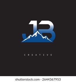  JB Creative Mountain Logo Bold Gradient Letter mark Branding Design for Business Outdoor Brands