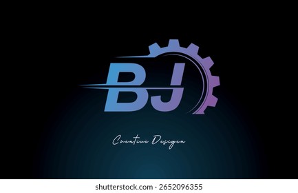 JB Gear Fusion Logo – Industrial Tech-Inspired Letter mark Futuristic Industrial Letter Mark Design for Technology and Engineering Brands.
