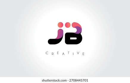 Logotipo Abstractas degradado de JB con Formas redondeadas creativas