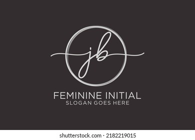 JB handwriting logo with circle template vector logo of initial signature, wedding, fashion, floral and botanical with creative template.