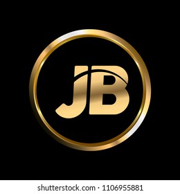 JB initial circle company logo gold black background