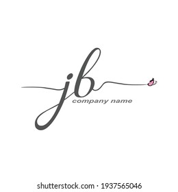 JB Logotipo inicial de escritura a mano lujo belleza vectorial