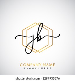 JB Initial Handwriting logo template vector