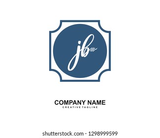 JB Initial Handwriting Logo Template Vector