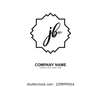 JB Initial Handwriting Logo Template Vector