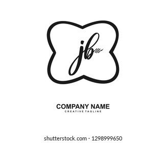 JB Initial Handwriting Logo Template Vector
