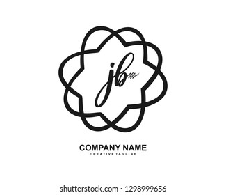 JB Initial Handwriting Logo Template Vector