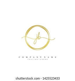 JB initial handwriting logo template vector
