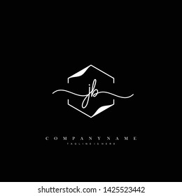 JB initial handwriting logo template vector
