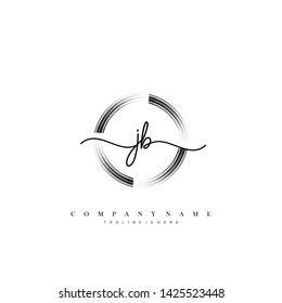 JB initial handwriting logo template vector