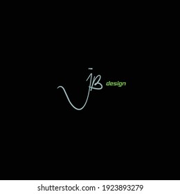 Caligrafía manuscrita inicial JB para monograma y logotipo