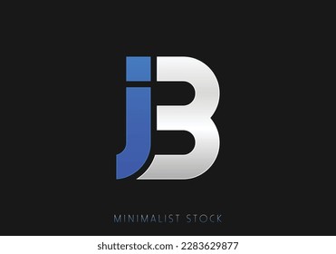 JB Initial Letter Abstract Icon, J Vector Logo Alphabet Monogram, BJ Illustration Initial Template letter for Business, JB Company Logo, Luxury Design