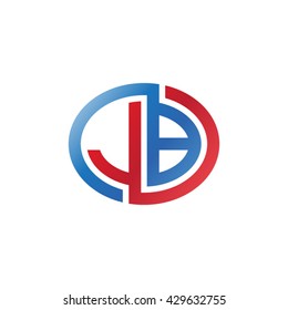 JB initial letters looping linked ellipse logo red blue