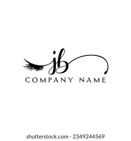 JB initial Logo lash logo eyelash vector modern