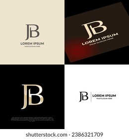 Plantilla inicial de logotipo de lujo moderno para empresas JB