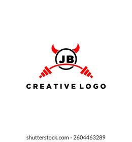 JB initial monogram for fitnes or gym logo with devil style design