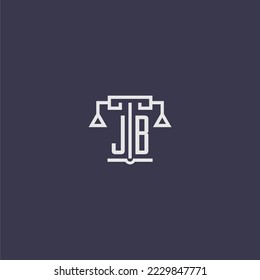 JB initial monogram for lawfirm logo with scales vector image