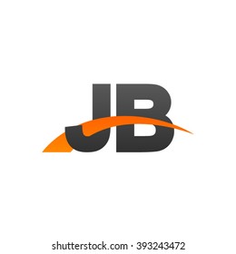 JB initial overlapping swoosh letter logo black orange