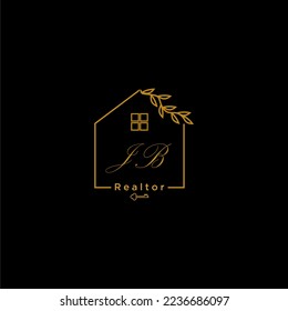 JB initial realtor logo for real estate with creative home design