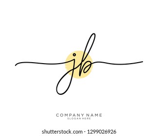 JB J B Initial handwriting logo template