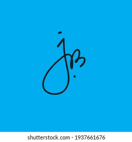 JB j b Initial handwriting creative fashion elegant design logo Sign Symbol template vector icon