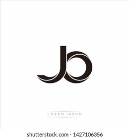 jb j b Initial Letter Split Lowercase Modern Monogram linked outline rounded logo