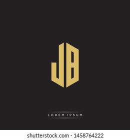 JB J B Logo Emblem Hexagon Capital Letter Modern Template