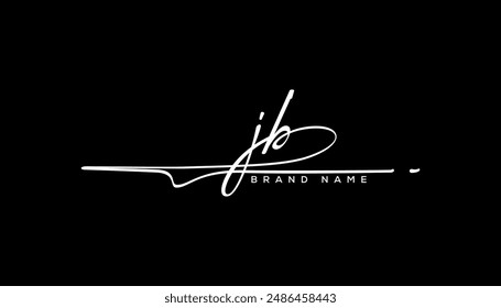 JB letter beauty handwriting vector logo. 
