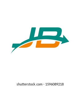 JB letter logo with arrow