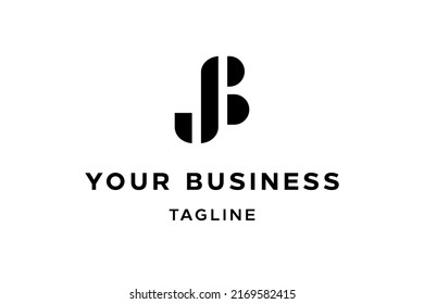 JB letter logo design, icon, symbol, monogram, initials. Combination of J and B letter in monoline design style. Very suitable for realtor, bikini brand, fashion, singer, couple or personal branding