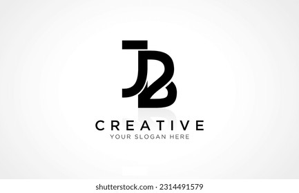 JB Letter Logo Design Vector Template. Alphabet Initial Letter JB Logo Design With Glossy Reflection Business Illustration.