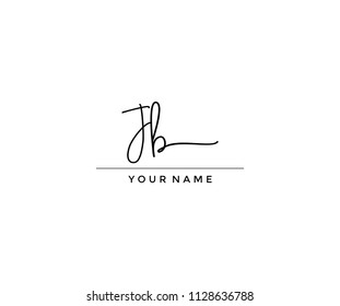 Jb Letter Script Calligraphy Signature Logo Stock Vector (Royalty Free ...