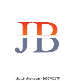 Plantilla vectorial de diseño de logotipo de tipo de letra JB. Diseño del logotipo de la carta abstracta JB
