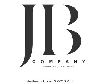 Diseño del logo de JB. Estilo inicial de letra j y b serif. Tipografía de nombre de empresa clásica creativa. Logotipo o identidad de moda. Ilustración vectorial.