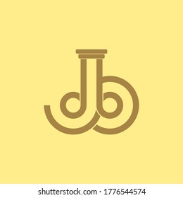 JB logo design with modern line art style, minimalist monogram of initial letters J and B, abstract linear emblem for branding, business identity, or personal signature logo template