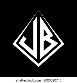 Monograma de las letras del logotipo de JB con diseño de forma prisma icono vector moderno