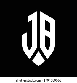 jb logo monogram with emblem shield style design template
