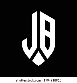 jb logo monogram with emblem shield style design template
