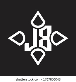 JB Logo monogram with four cone rounded by the shape design template
