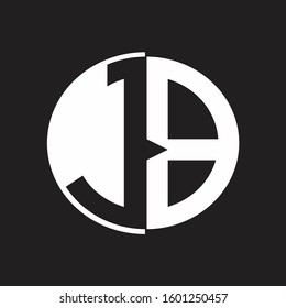 JB Logo monogram with Negative space style design tempate