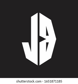 JB Logo monogram with octagonal ribbon style design template