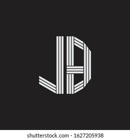 JB Logo monogram with outline style linked isolated on black background