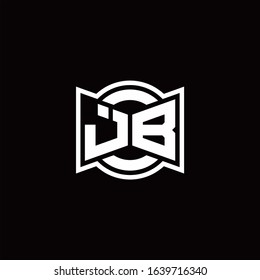 JB logo monogram with ribbon style circle rounded design template