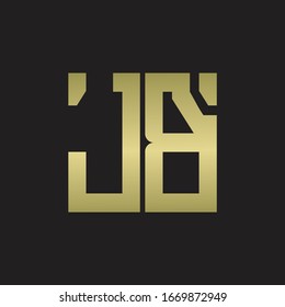 JB Logo with squere shape design template with gold colors